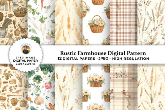 Download Rustic Farmhouse Digital Patterns - Pattern Collection
