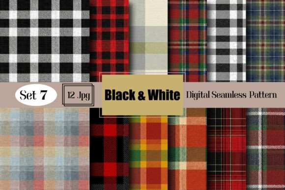 Download Black &amp; White Seamless Plaid Pattern - Pattern Collection