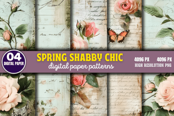 Download Spring Shabby Chic Digital Paper Pattern - Pattern Collection