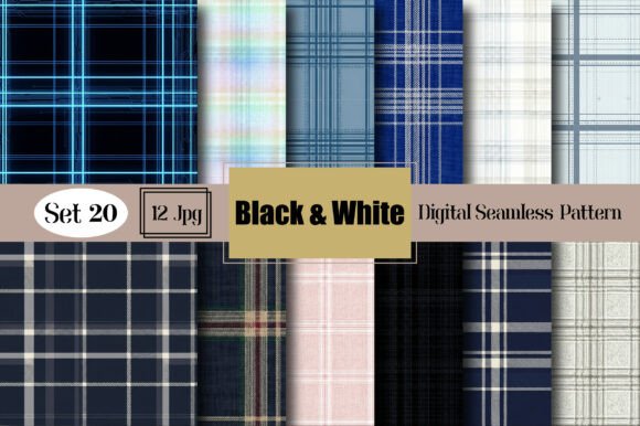 Download Black &amp; White Seamless Plaid Pattern - Pattern Collection