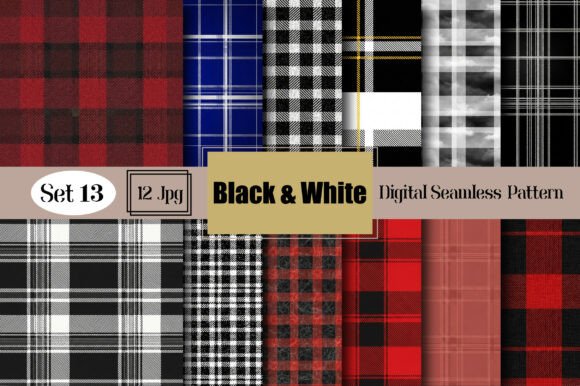 Download Black &amp; White Seamless Plaid Pattern - Pattern Collection