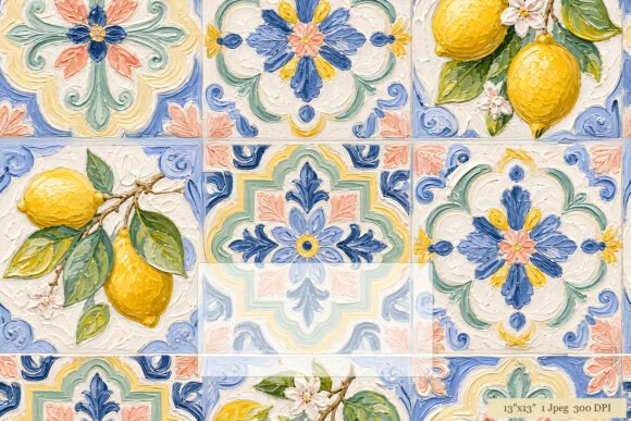 Download Lemon Majolica Tile Pattern Art - Pattern Collection